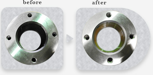 内面研削加工before after